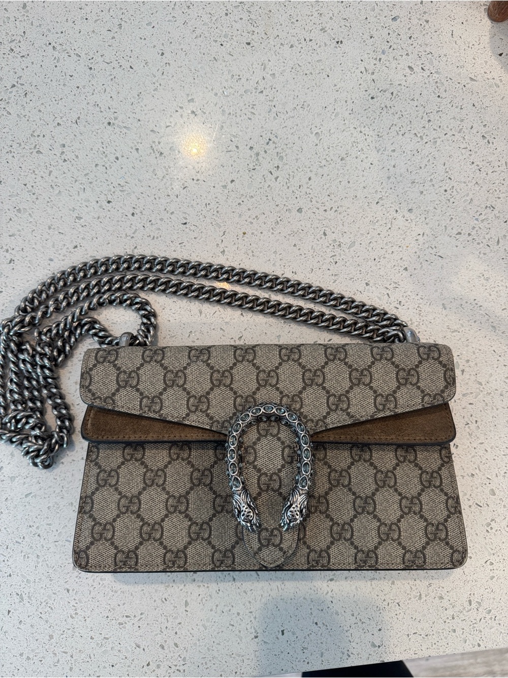 Gucci Beige GG Supreme Dionysus Chain Crossbody Bag - Picture 3 of 11